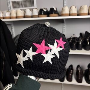 Chrome Hearts Cashmere Star Beanie – Leather Patch – Made in USA